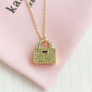 NEW Kate Spade Gold Green Sweet Treasures Mini Pendant Necklace